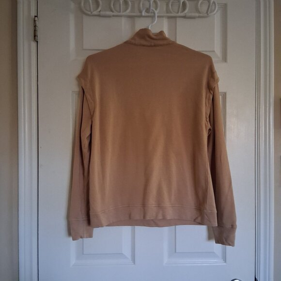Laurie Felt Los Angeles Women's Size S Tan Quarter-Zip Pull Over Light Sweater - Picture 3 of 11